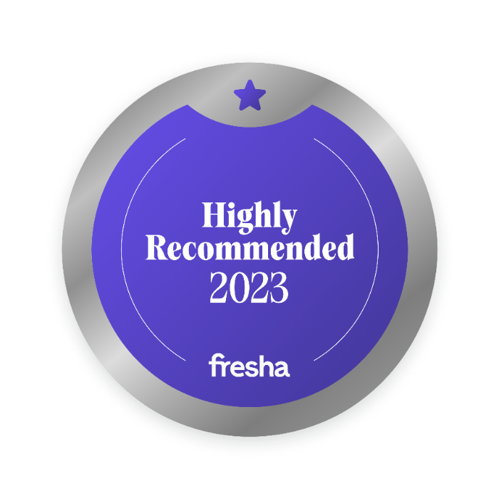 Fresha Highly Recommended 2023 award won by Beauty With Grace